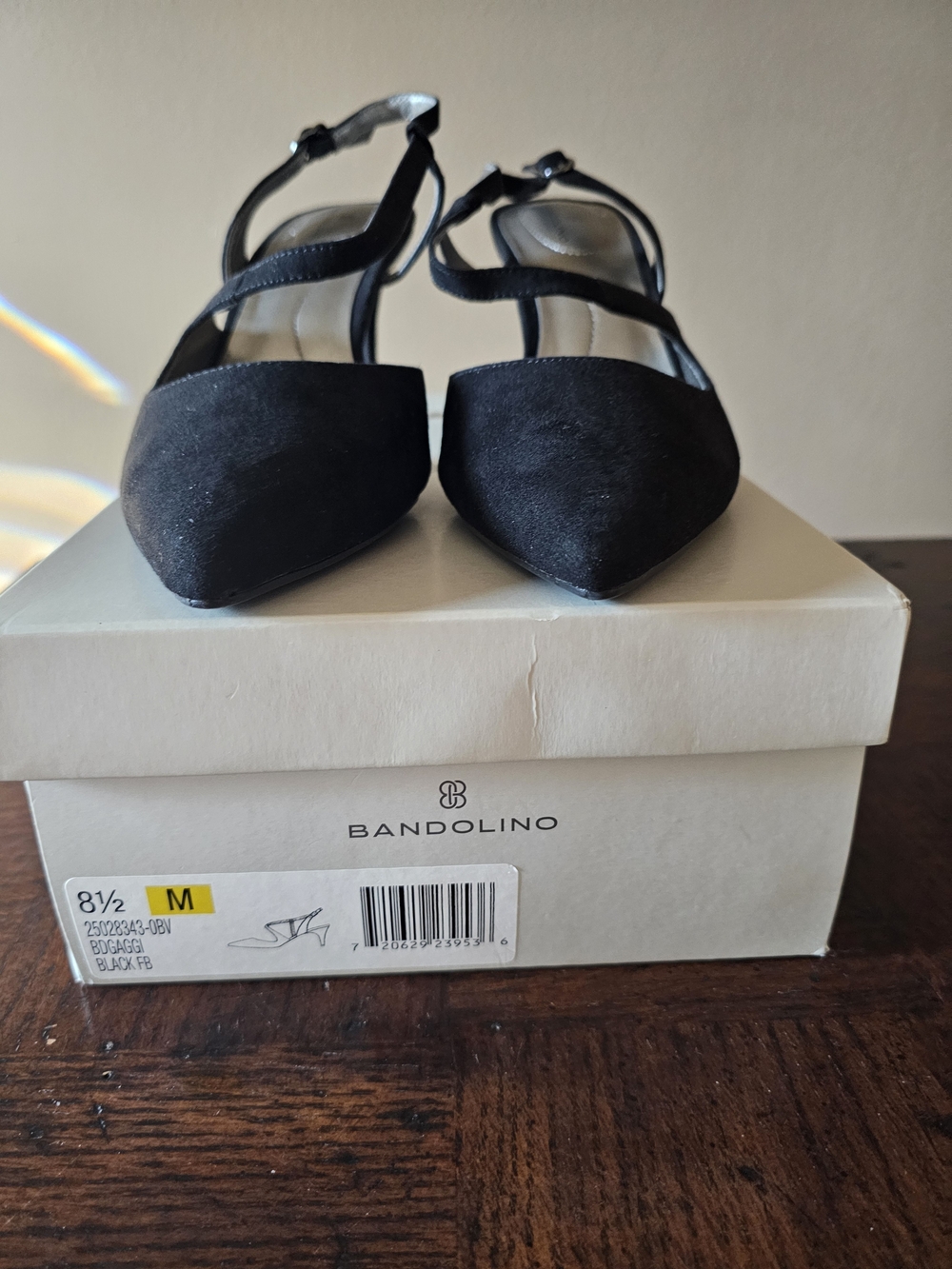 Bandolino Black Pointed Slingback Heels